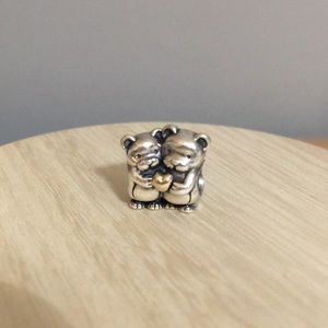 Pandora Bears Holding Gold Heart Charm